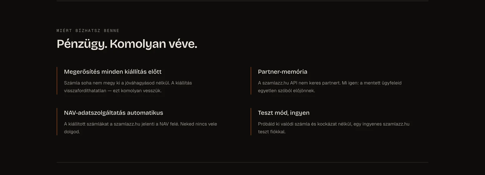 The trust principles: confirmation before every issue, automatic NAV reporting